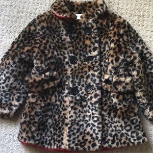 Faux Fur Animal Print Coat - Size 18 Months